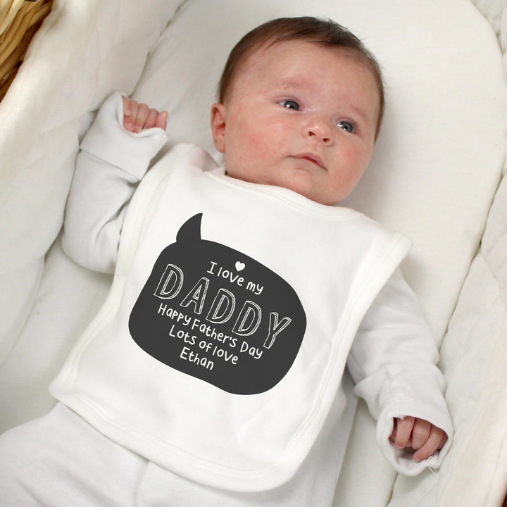 Personalised Speech Bubble Bib Bibs Mini Bee