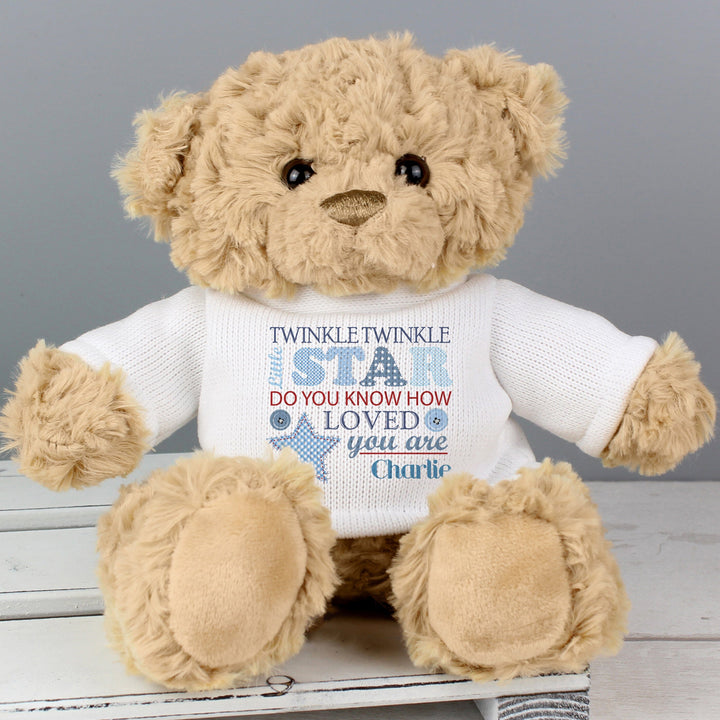 Personalised Twinkle Boys Teddy Bear Baby Activity Toys Mini Bee