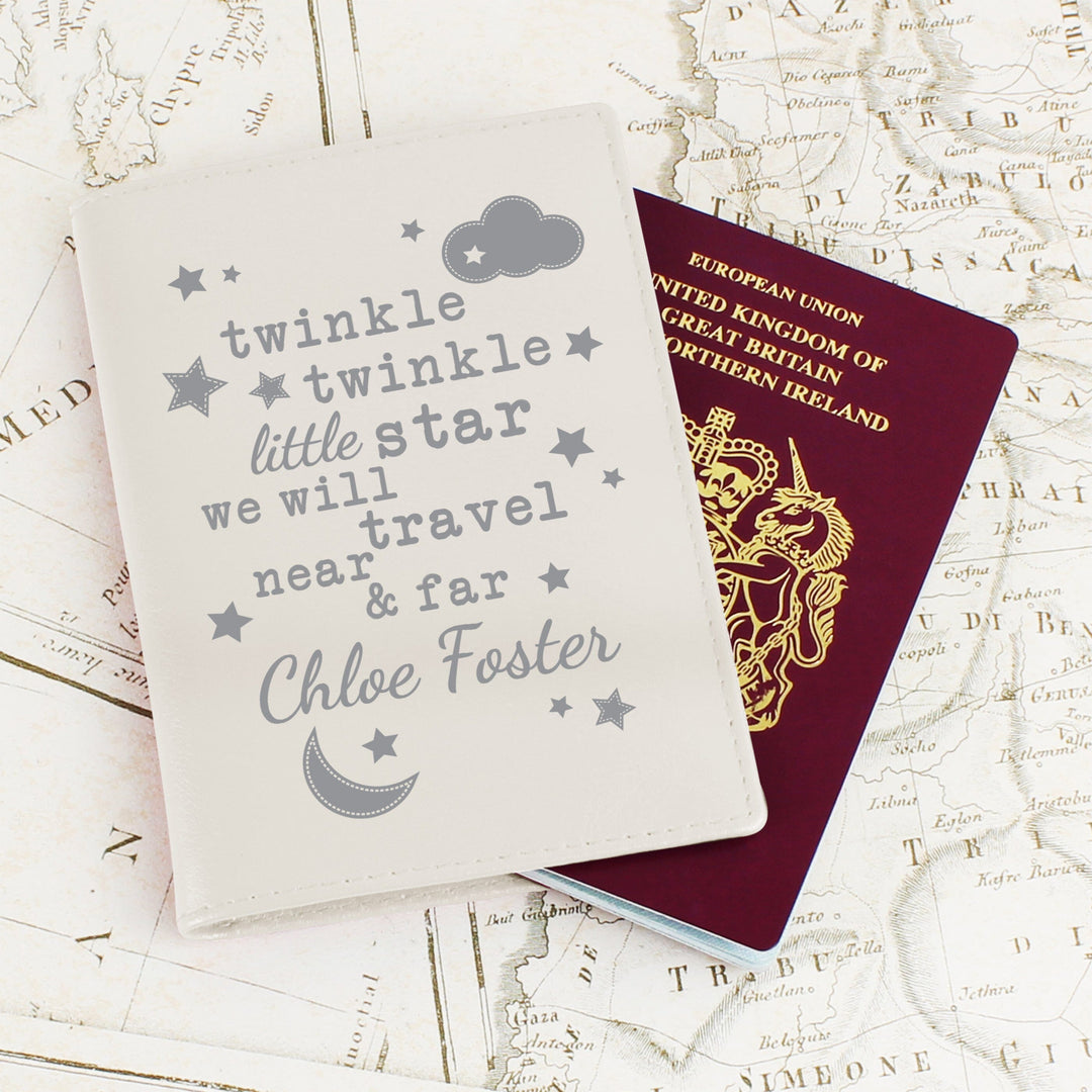 Personalised Twinkle Twinkle Cream Passport Holder Luggage Tags Mini Bee