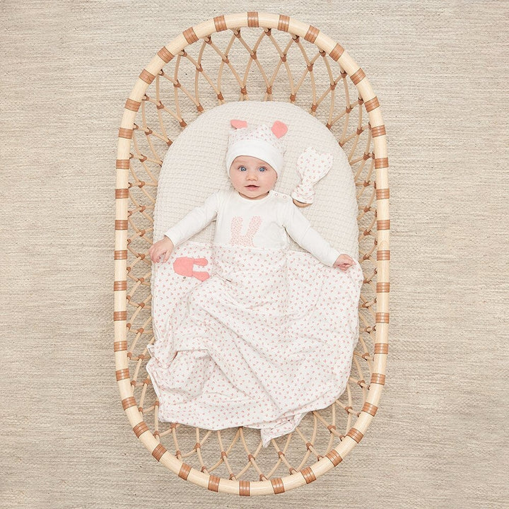Pink Bunny Baby Shawl Swaddling Blankets The Bonnie Mob