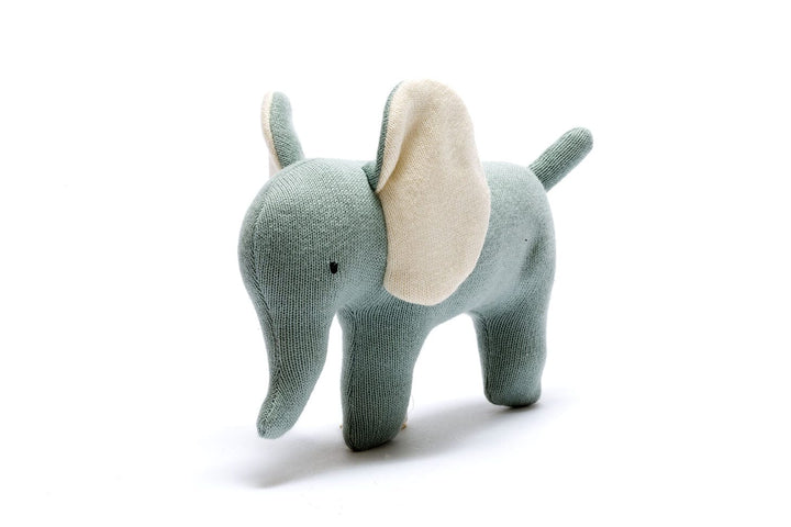 Small Organic Knitted Cotton Elephant Baby Activity Toys Best Years