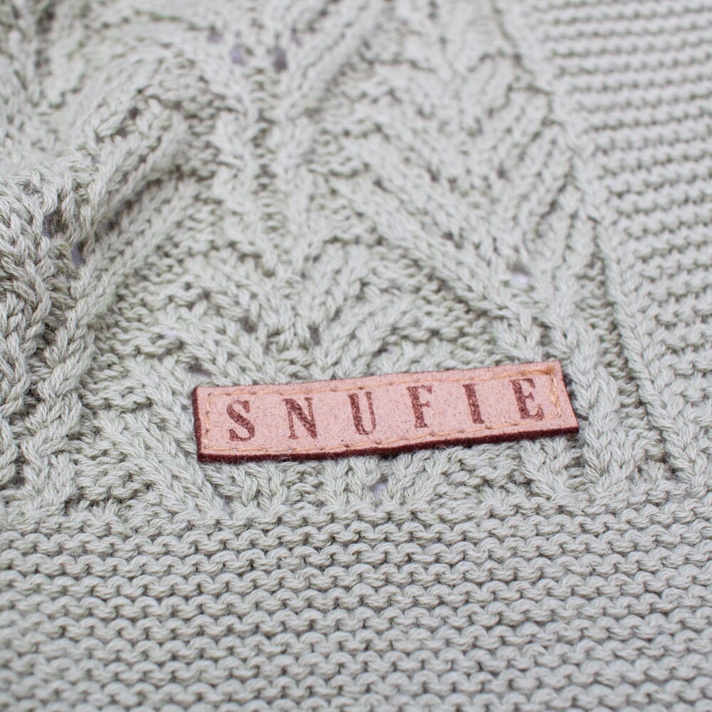 Snufie Green Fan Knitted Baby Blanket Swaddling Blankets Snufie