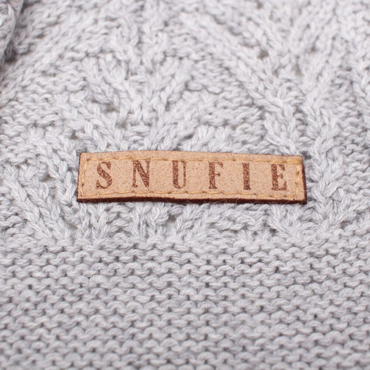 Snufie Grey Fan Knitted Baby Blanket Swaddling Blankets Snufie