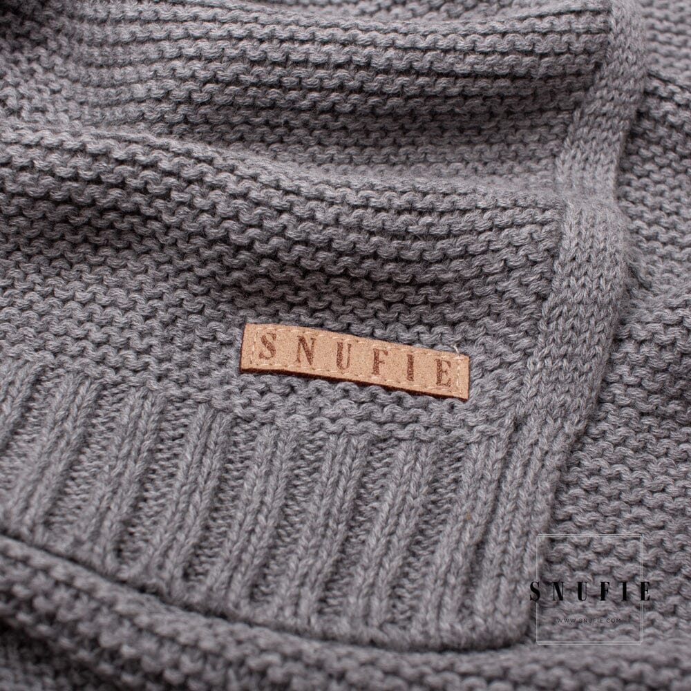 Snufie Grey Knitted Baby Blanket Swaddling Blankets Snufie