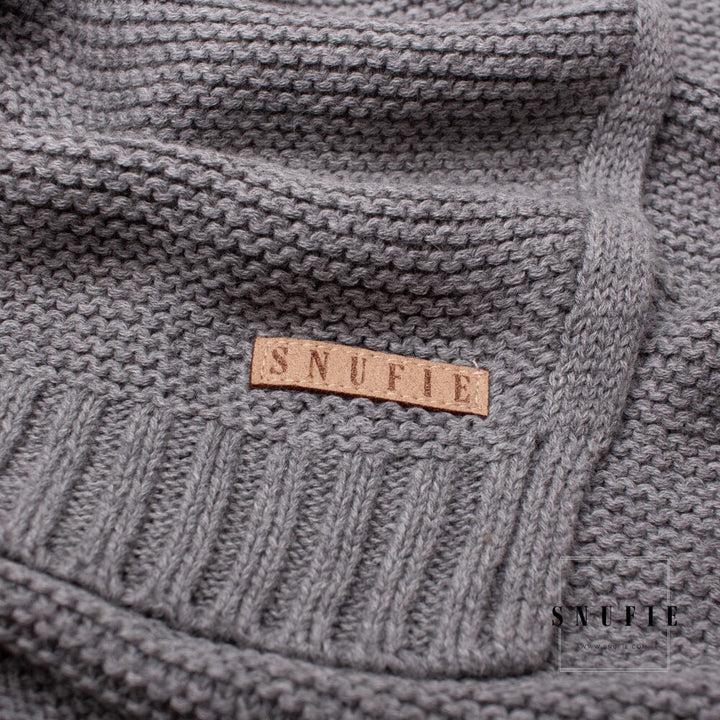 Snufie Grey Knitted Baby Blanket Swaddling Blankets Snufie