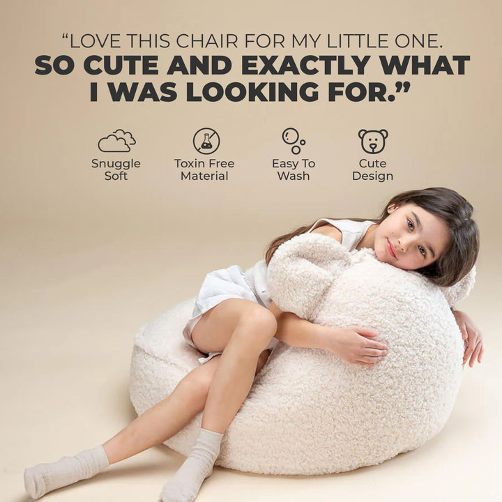 Wigiwama Cream White Bear Beanbag Chair Bean Bag Chair Wigiwama