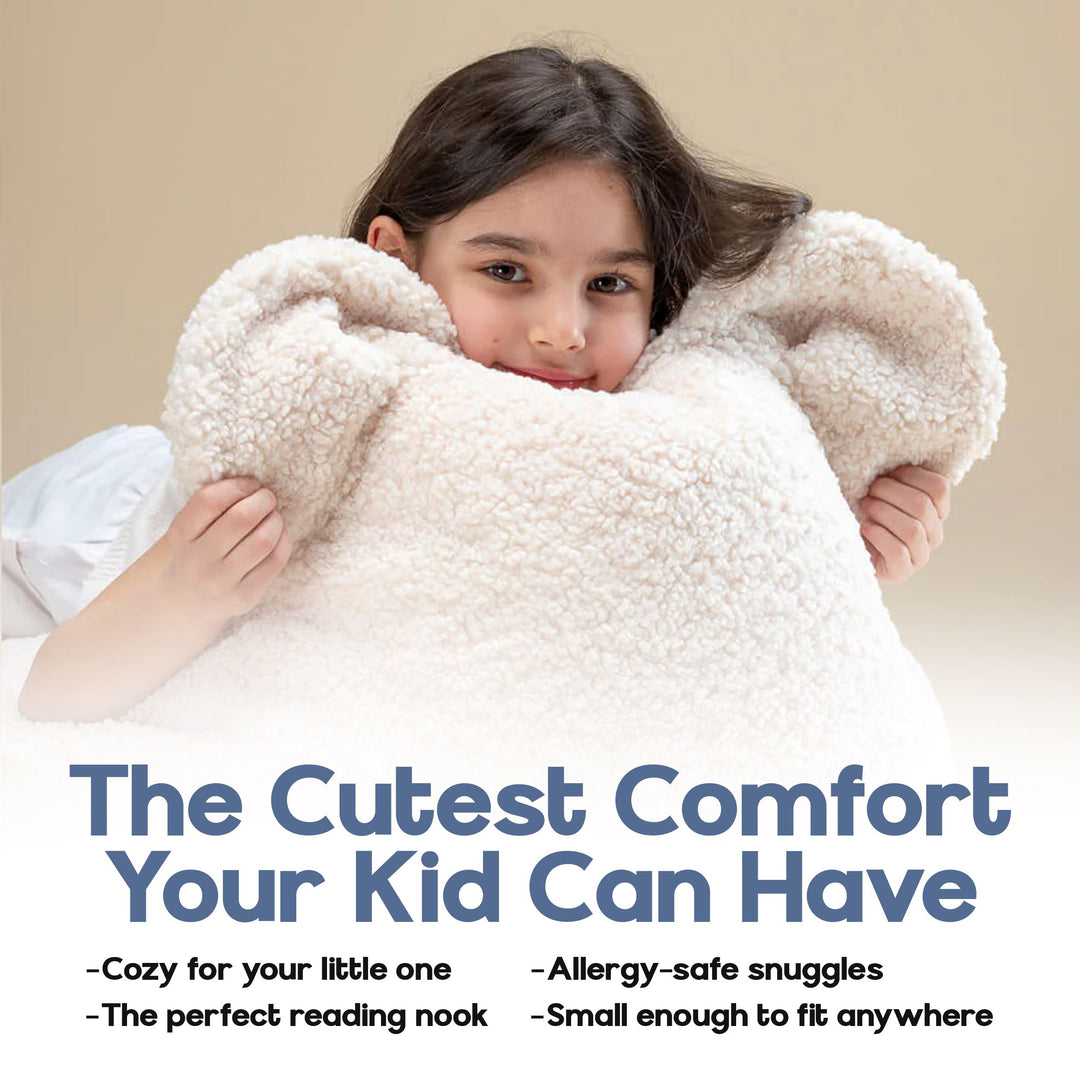 Wigiwama Cream White Bear Beanbag Chair Bean Bag Chair Wigiwama