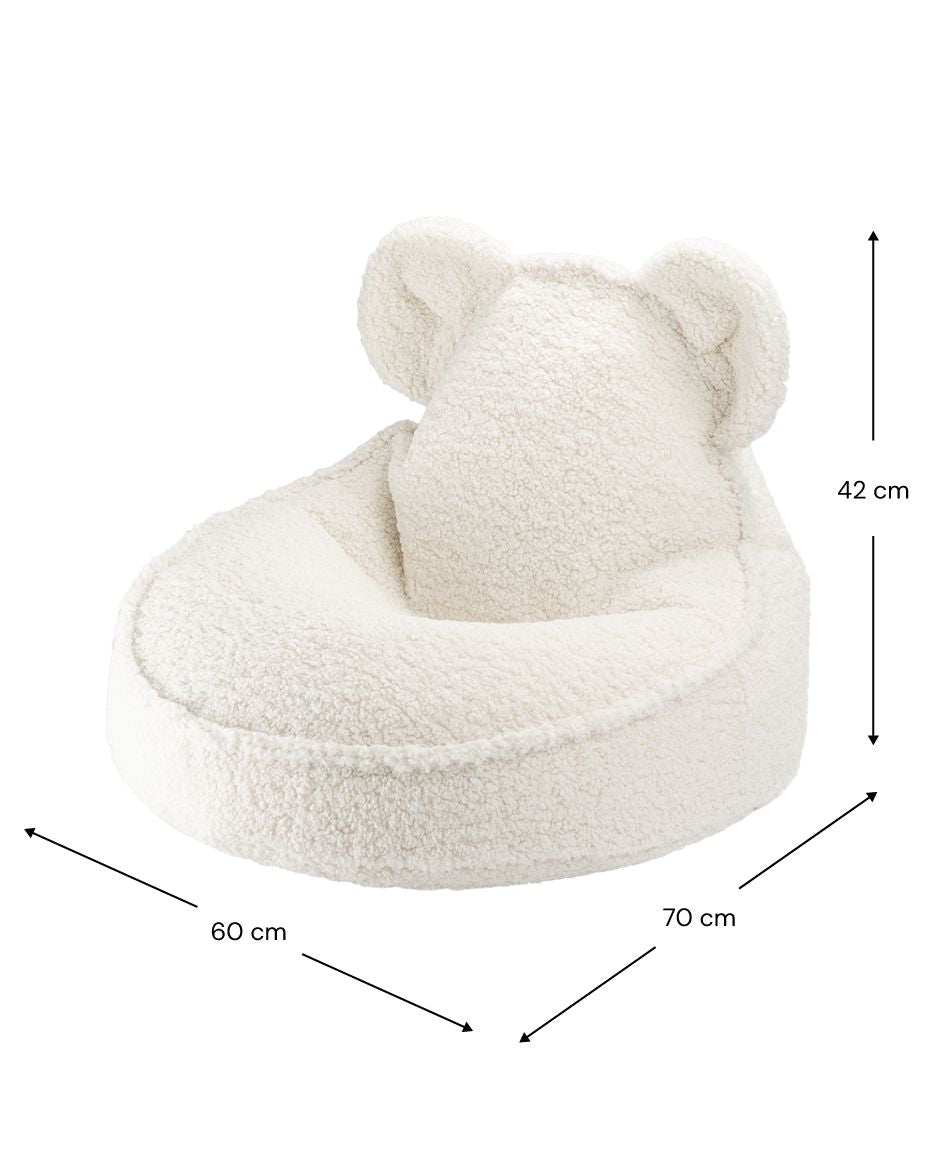 Wigiwama Cream White Bear Beanbag Chair Bean Bag Chair Wigiwama