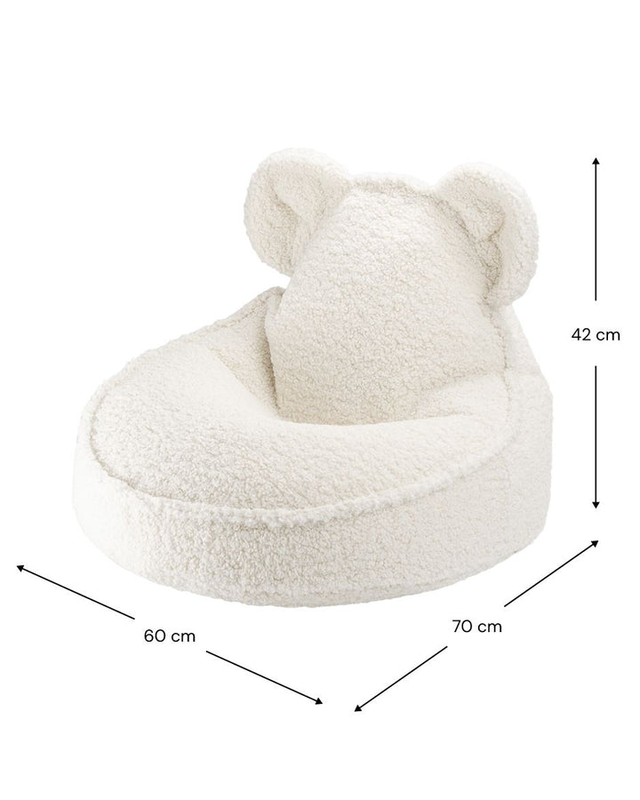 Wigiwama Cream White Bear Beanbag Chair Bean Bag Chair Wigiwama
