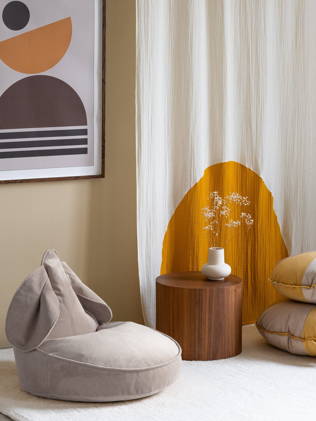 Wigiwama Dusty Beige Bunny Beanbag Chair Bean Bag Chair Wigiwama