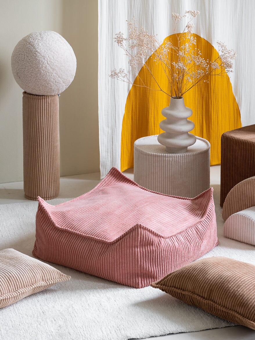 Wigiwama Pink Mousse Square Ottoman Pouffe Wigiwama