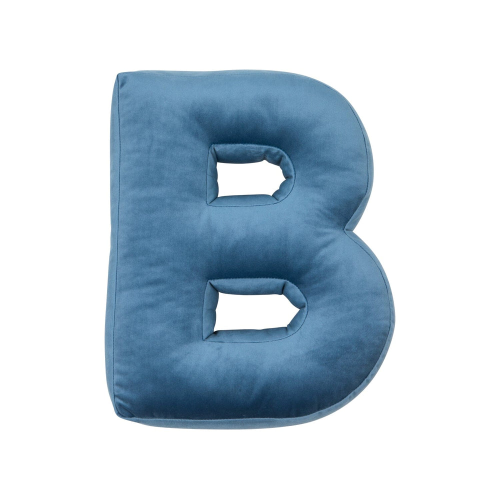 Betty's Home Blue Velvet Letter Cushion Chair & Sofa Cushions Betty's Home B 