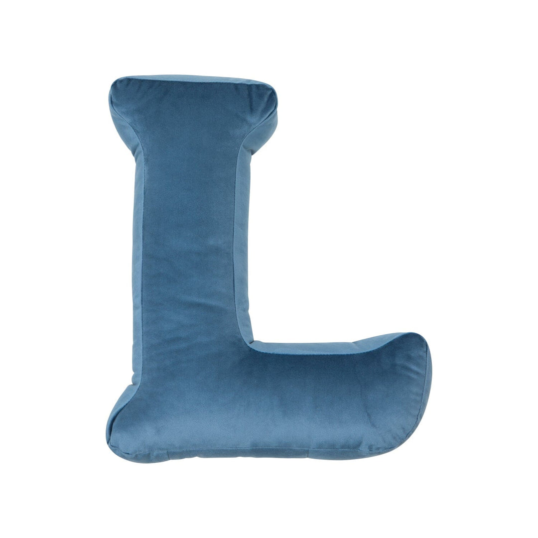 Betty's Home Blue Velvet Letter Cushion Chair & Sofa Cushions Betty's Home L 