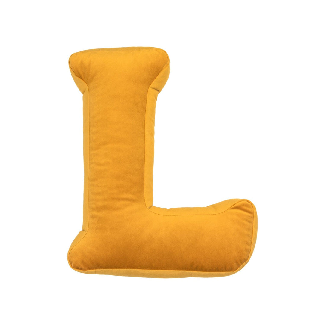 Betty's Home Yellow Velvet Letter Cushion Chair & Sofa Cushions Betty's Home L 