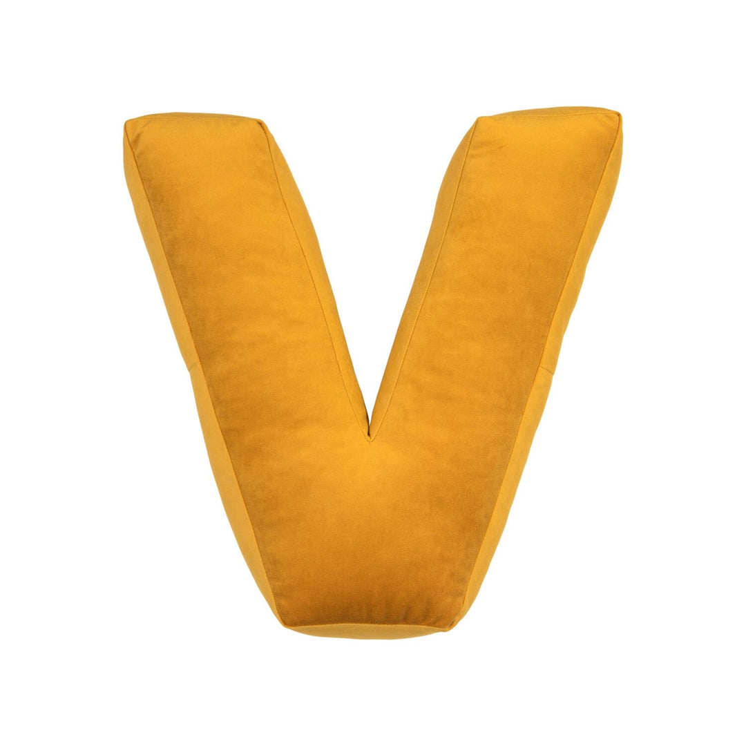 Betty's Home Yellow Velvet Letter Cushion Chair & Sofa Cushions Betty's Home V 