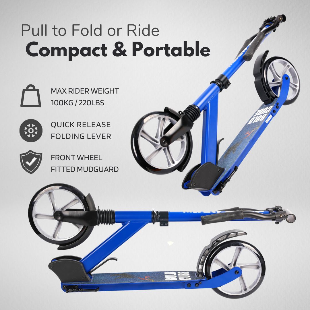 Black - Big 2 Wheel Scooter Big Wheeler BOLDCUBE Scooters 