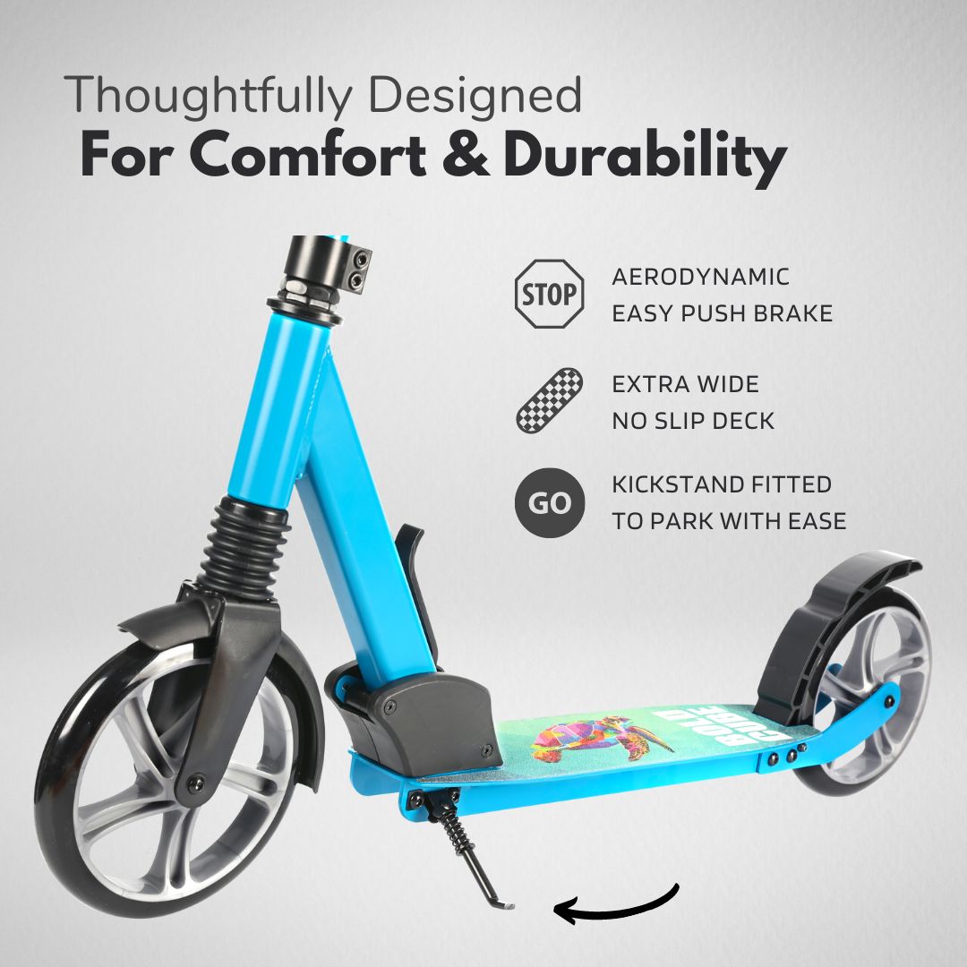 Black - Big 2 Wheel Scooter Big Wheeler BOLDCUBE Scooters 