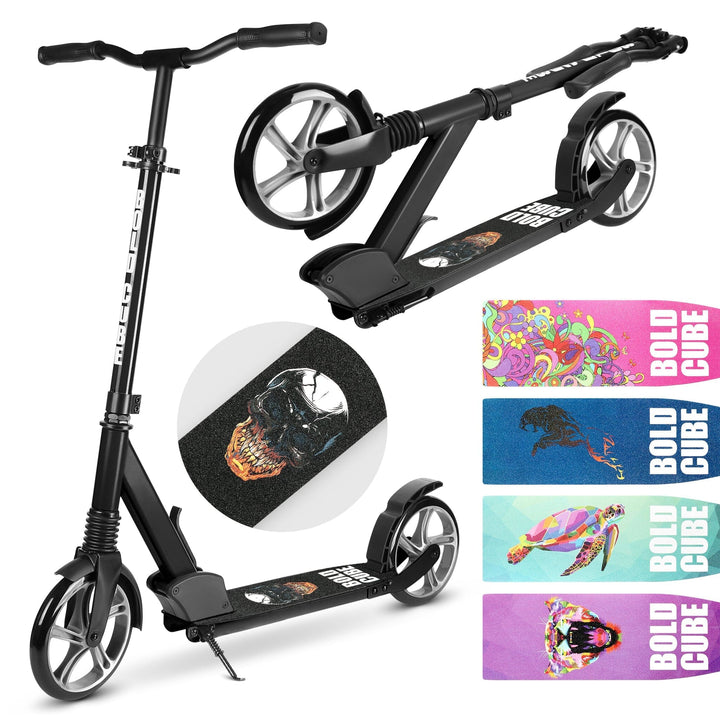 Black - Big 2 Wheel Scooter Big Wheeler BOLDCUBE Scooters 