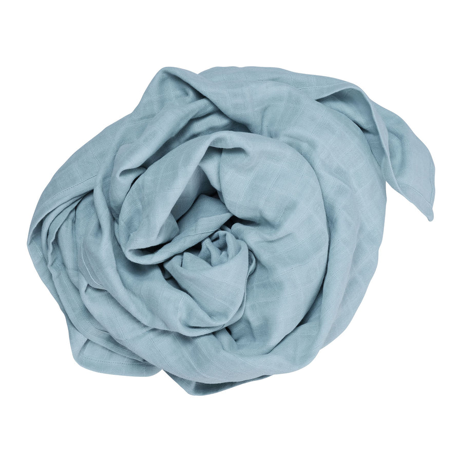 Foggy Blue Organic Cotton Baby Swaddle Blanket Swaddling Blankets Fabelab 