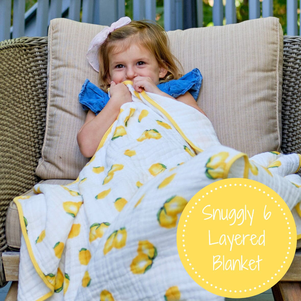 Lemon Squeeze Muslin Quilt Swaddling Blankets LollyBanks 