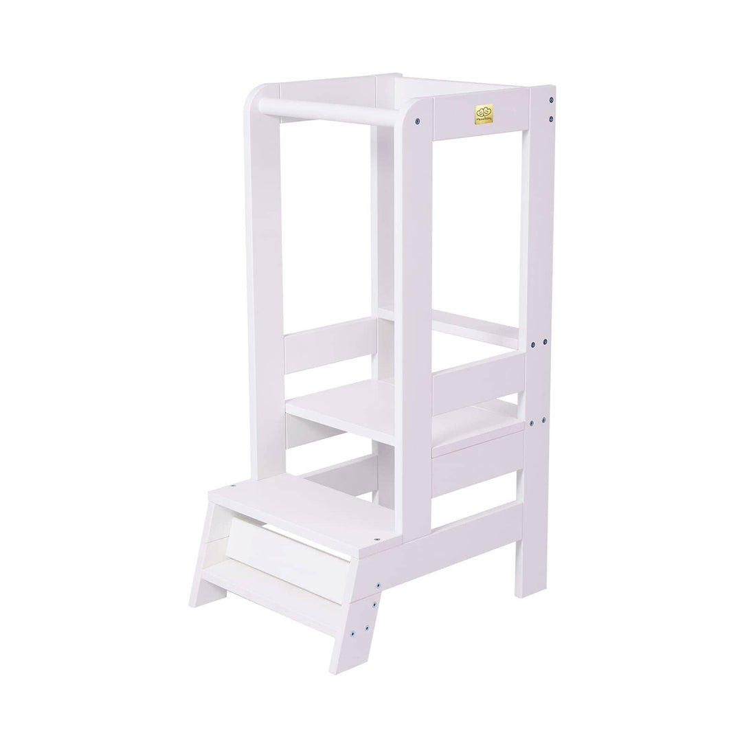 MeowBaby Kitchen Helper Learning Tower Kitchen Helper MeowBaby White 