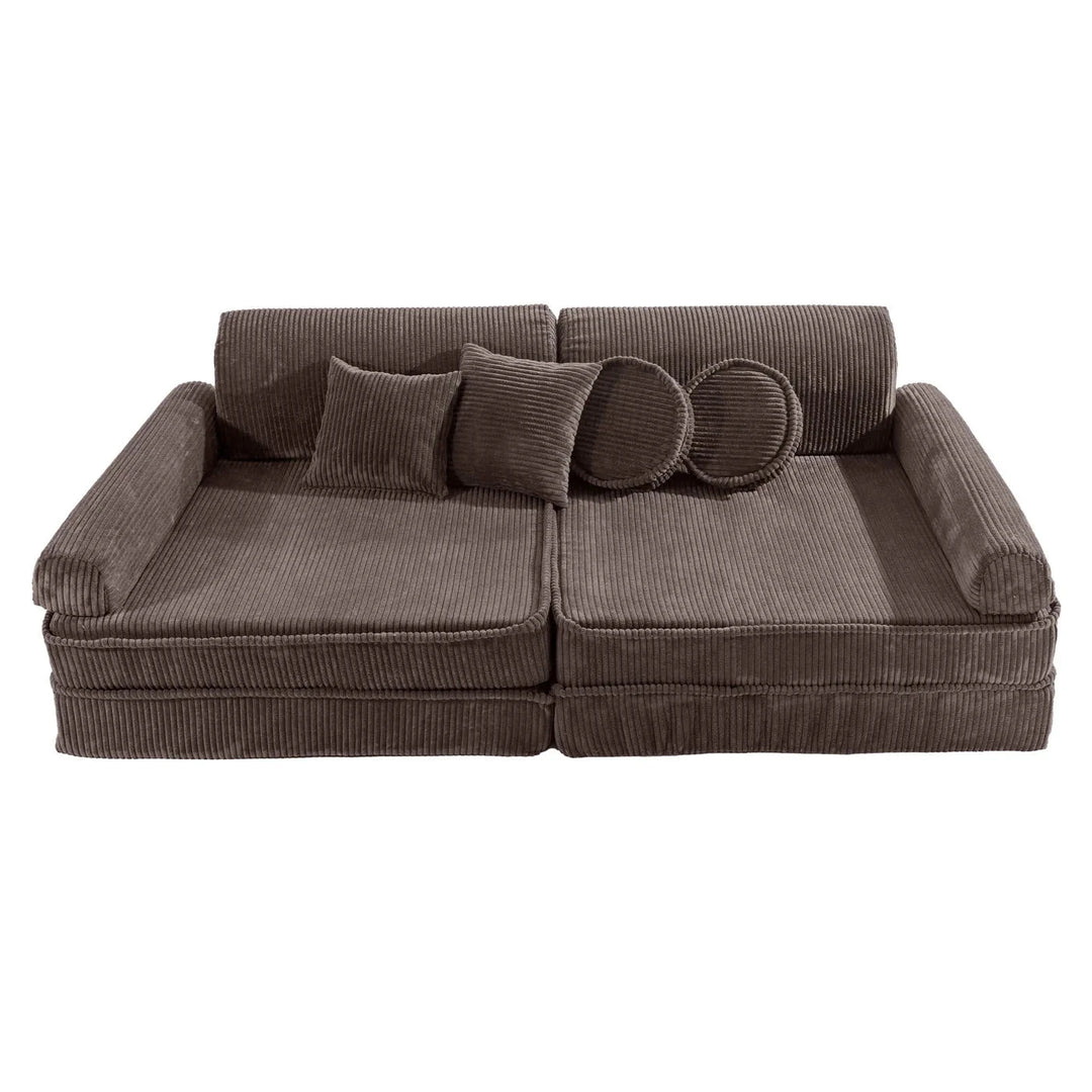 MeowBaby Premium Corduroy Kids' Sofa Sofa MeowBaby Brown 