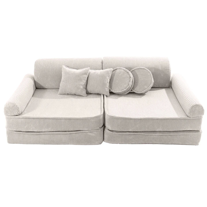 MeowBaby Premium Corduroy Kids' Sofa Sofa MeowBaby Ecru 