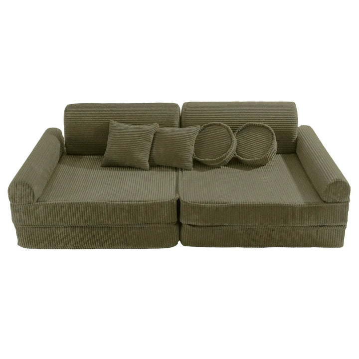 MeowBaby Premium Corduroy Kids' Sofa Sofa MeowBaby Khaki 