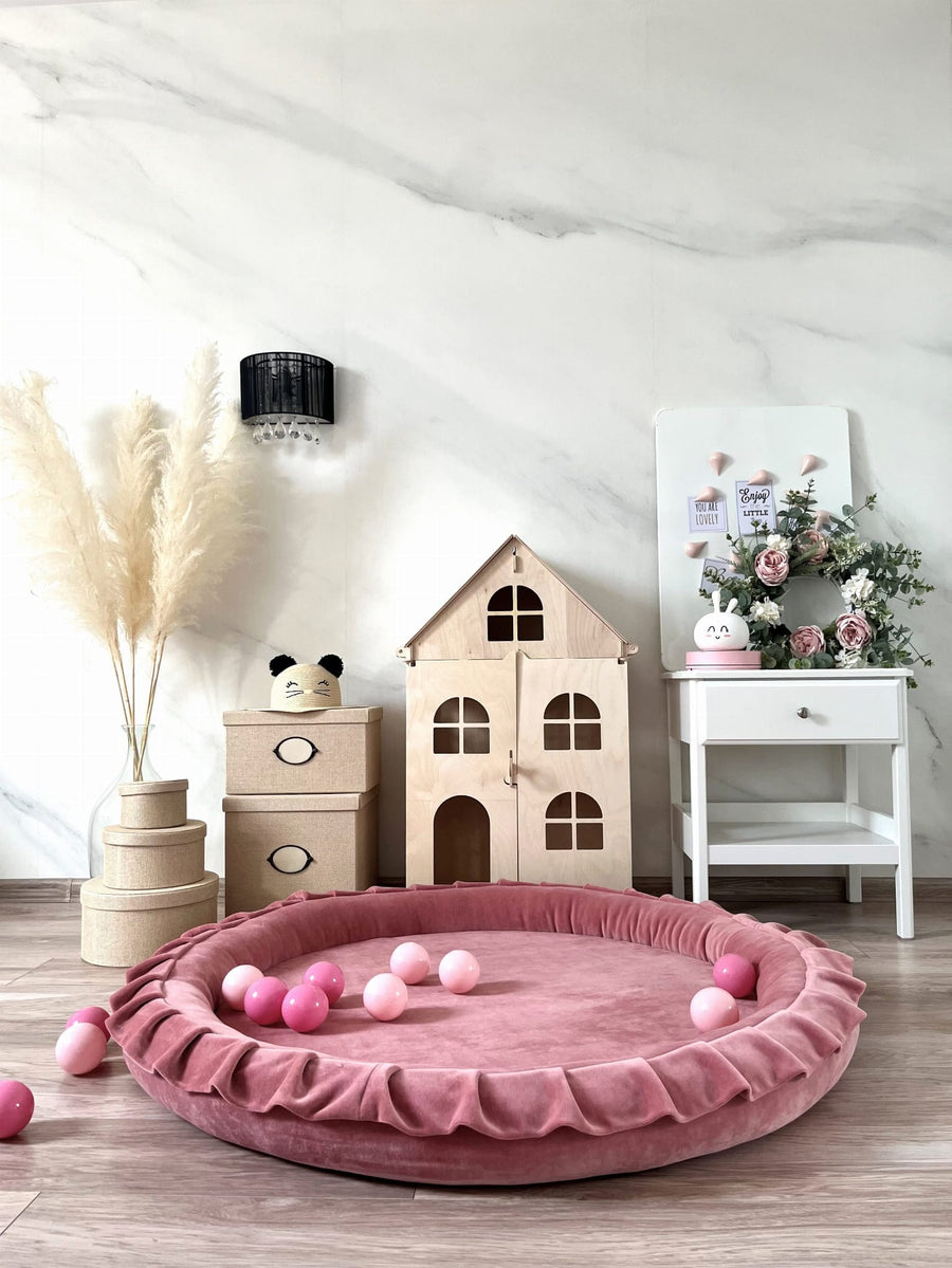 Monio for Kids Dirty Pink Velvet Padded Nest Playmat Play Mats MONIO for Kids 