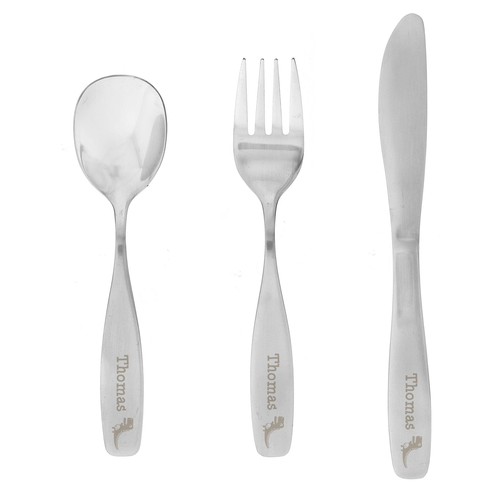 Personalised 3 Piece Dinosaur Cutlery Set Flatware Sets Mini Bee 
