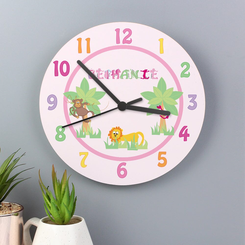 Personalised Animal Alphabet Clock Wall Clocks Mini Bee 