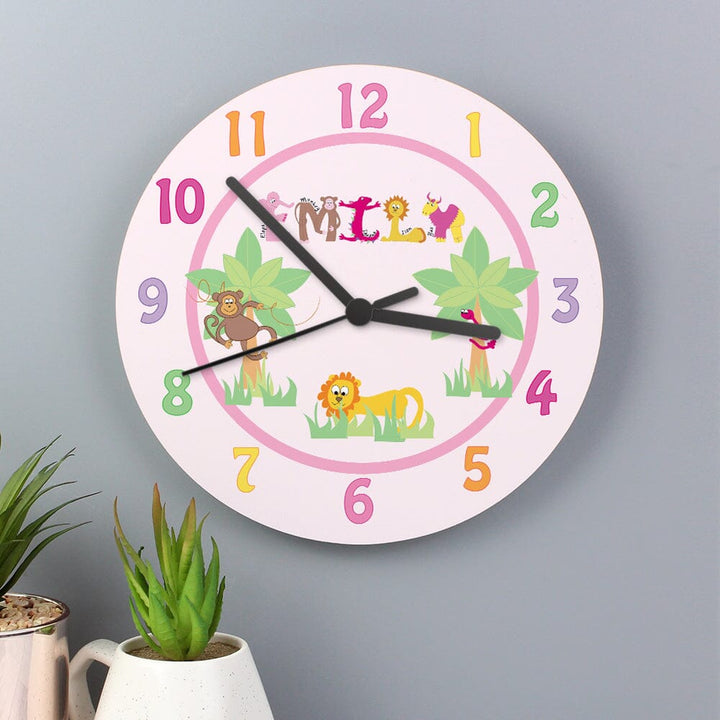 Personalised Animal Alphabet Clock Wall Clocks Mini Bee 