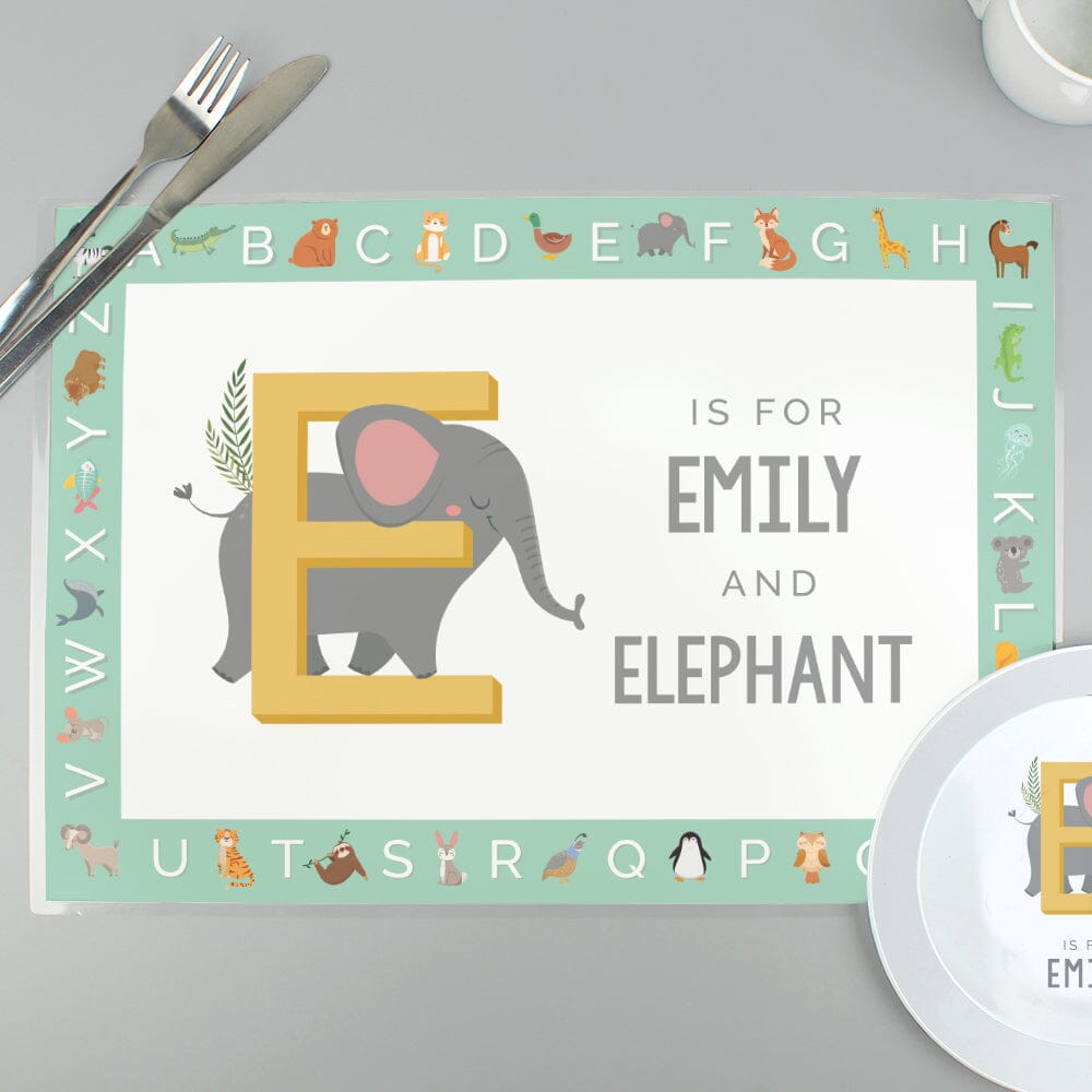 Personalised Animal Alphabet Placemat Placemats Mini Bee 