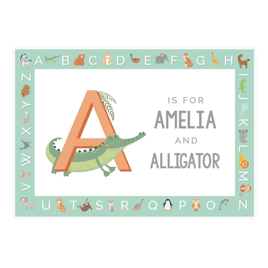 Personalised Animal Alphabet Placemat Placemats Mini Bee 