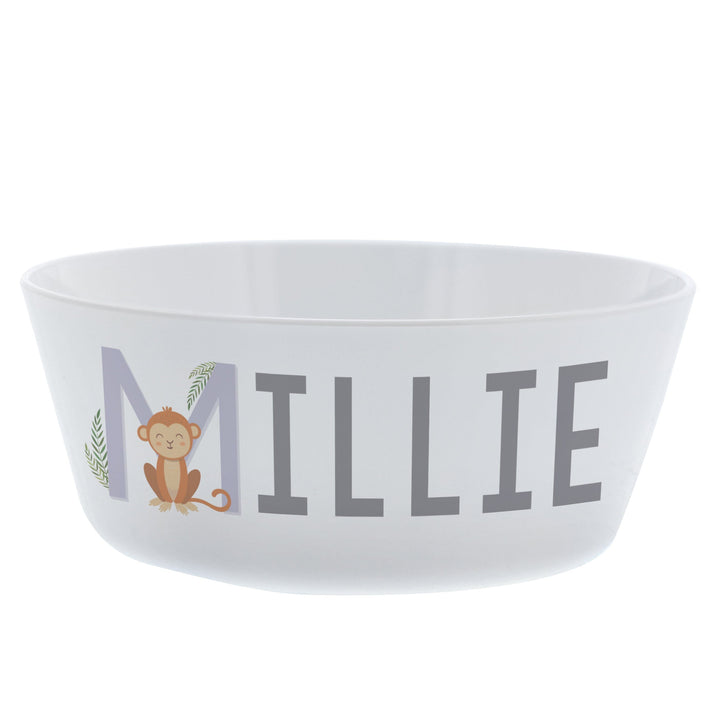 Personalised Animal Alphabet Plastic Bowl Bowls Mini Bee 