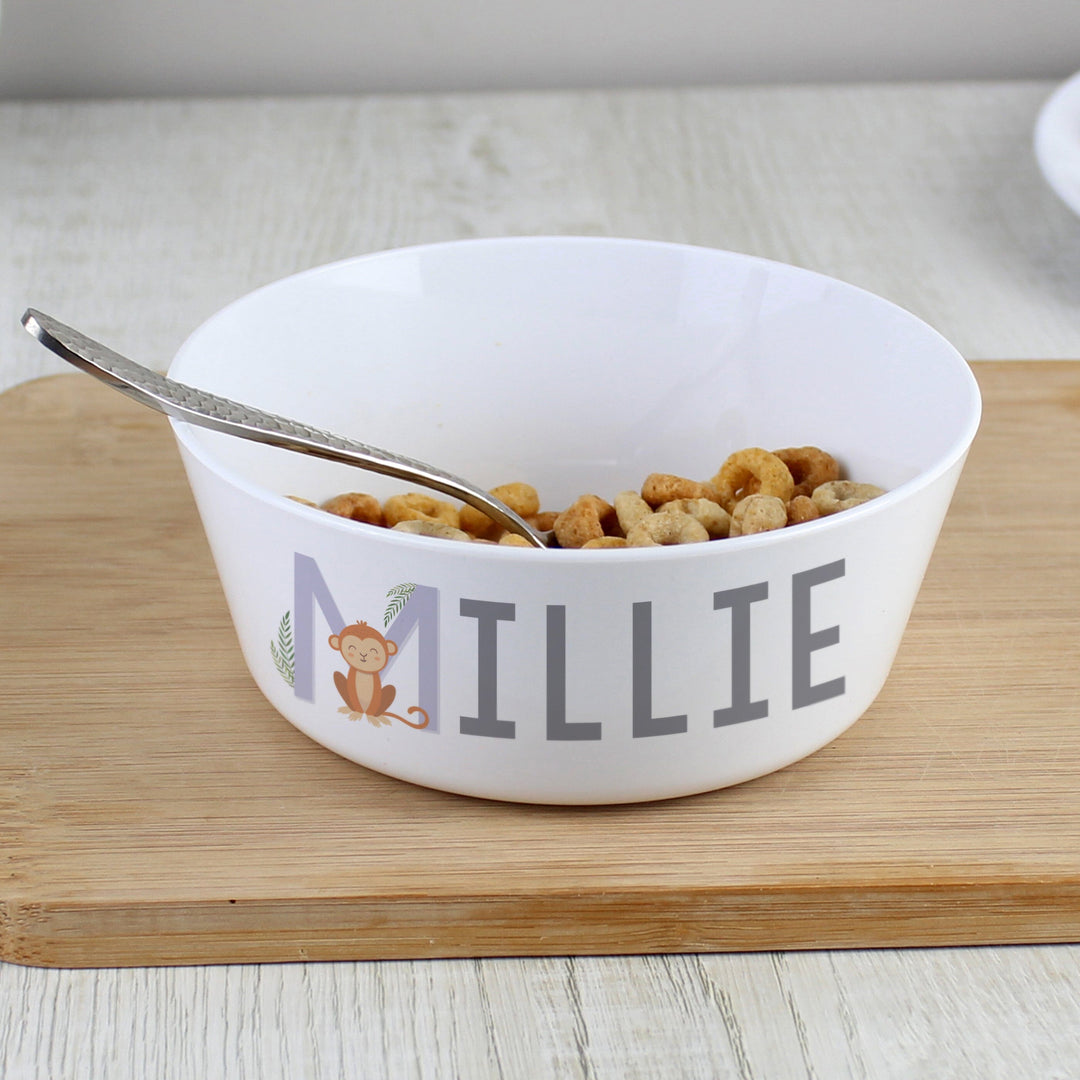 Personalised Animal Alphabet Plastic Bowl Bowls Mini Bee 