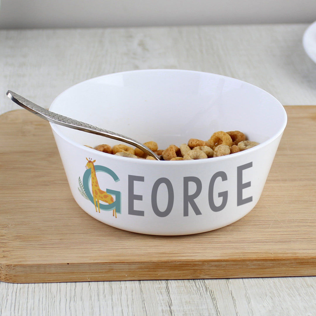 Personalised Animal Alphabet Plastic Bowl Bowls Mini Bee 