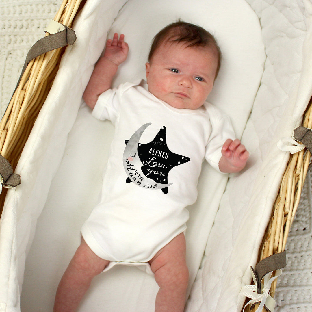 Personalised Baby To The Moon & Back Vest Baby One-Pieces Mini Bee 