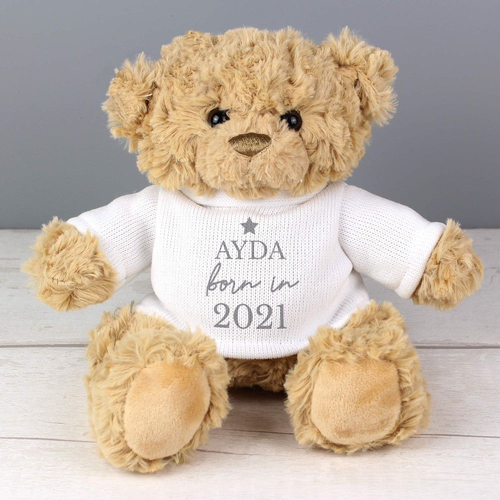 Personalised Born In Teddy Bear Baby Activity Toys Mini Bee 