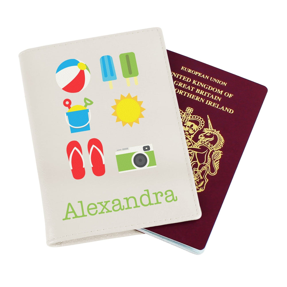 Personalised Bright Travel Cream Passport Holder Luggage Tags Mini Bee 