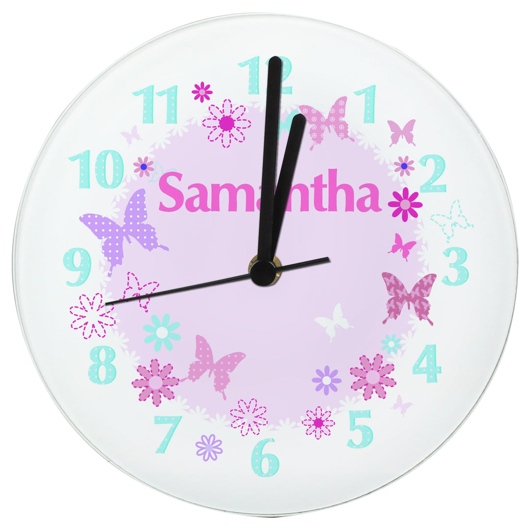 Personalised Butterfly Clock Wall Clocks Mini Bee 