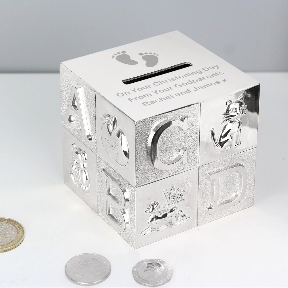 Personalised Footprints ABC Money Box Piggy Banks & Money Jars Mini Bee 