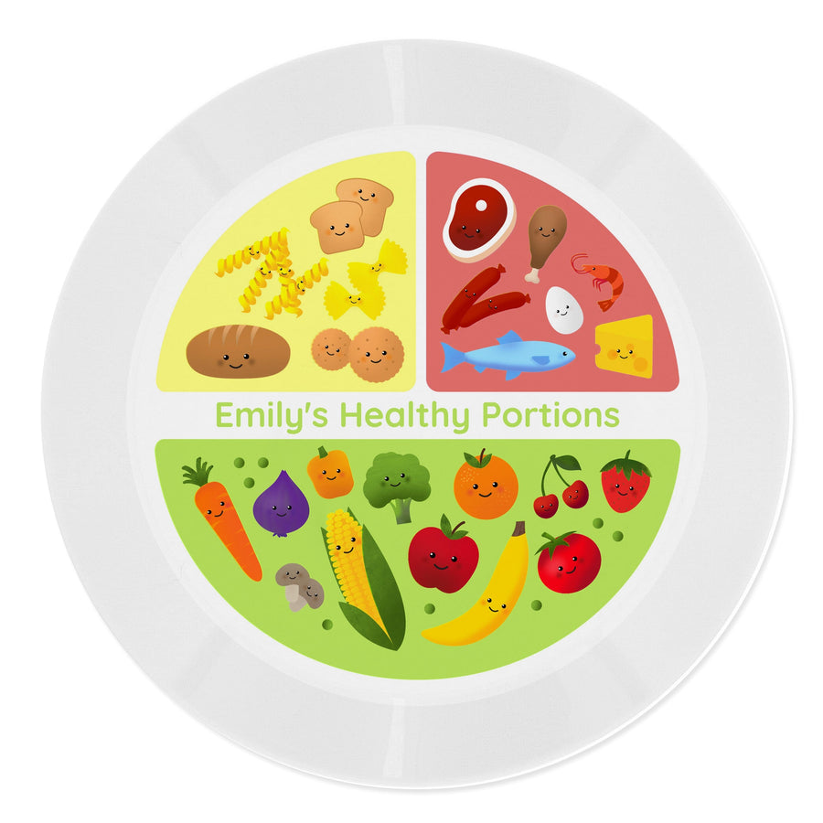 Personalised Healthy Eating Portions Plastic Plate Plates Mini Bee 