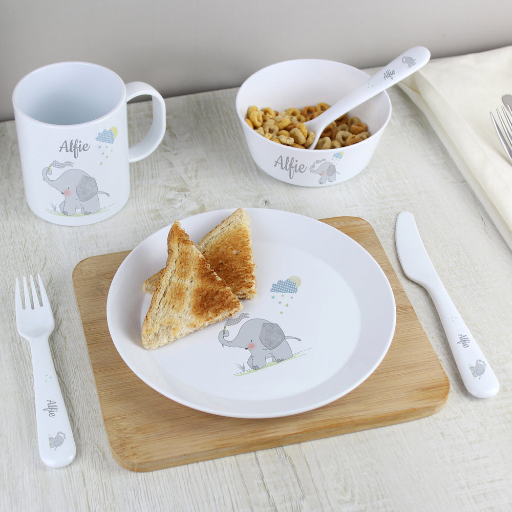 Personalised Hessian Elephant 3 Piece Plastic Cutlery Set Flatware Sets Mini Bee 