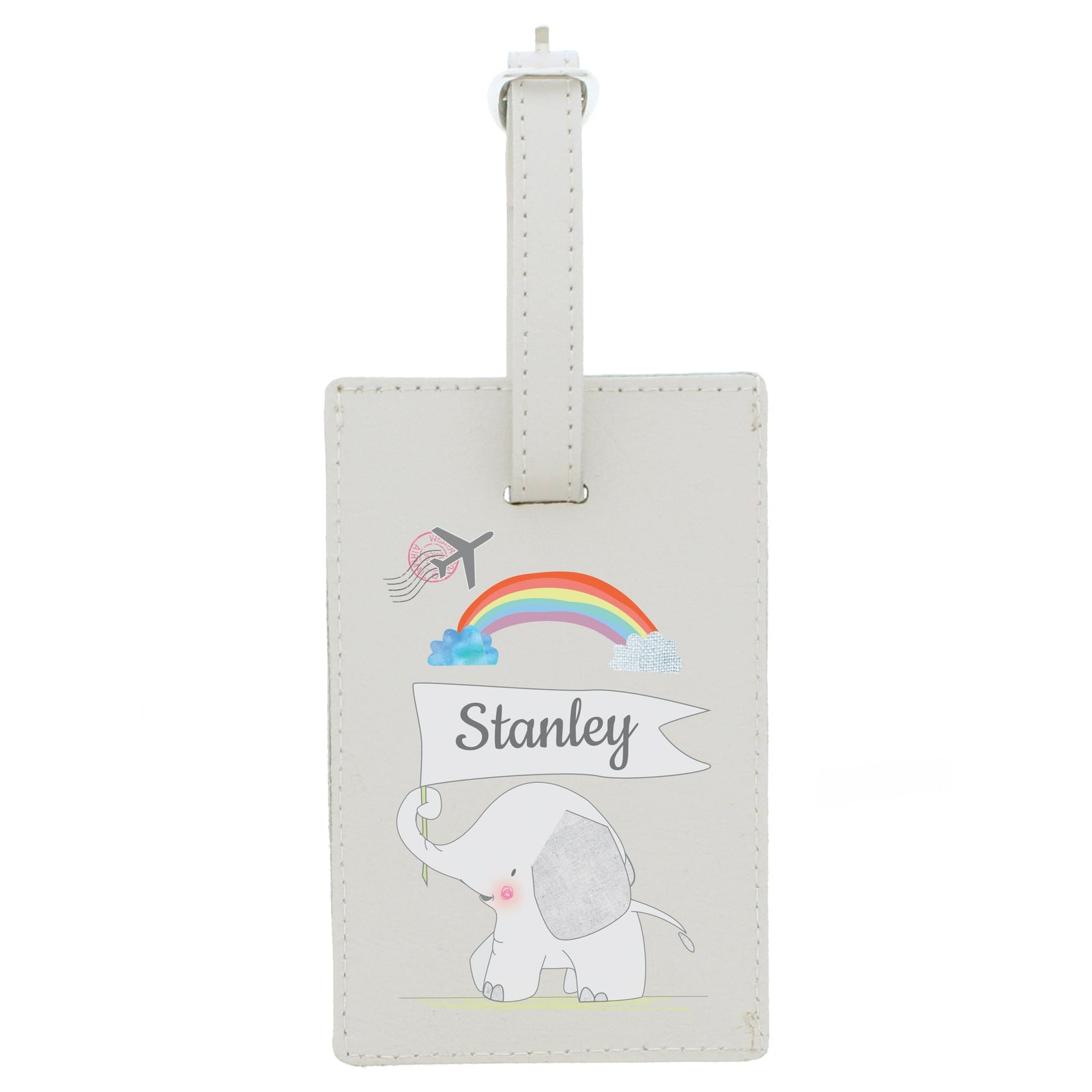 Personalised Hessian Elephant Cream Luggage Tag Luggage Tags Mini Bee 
