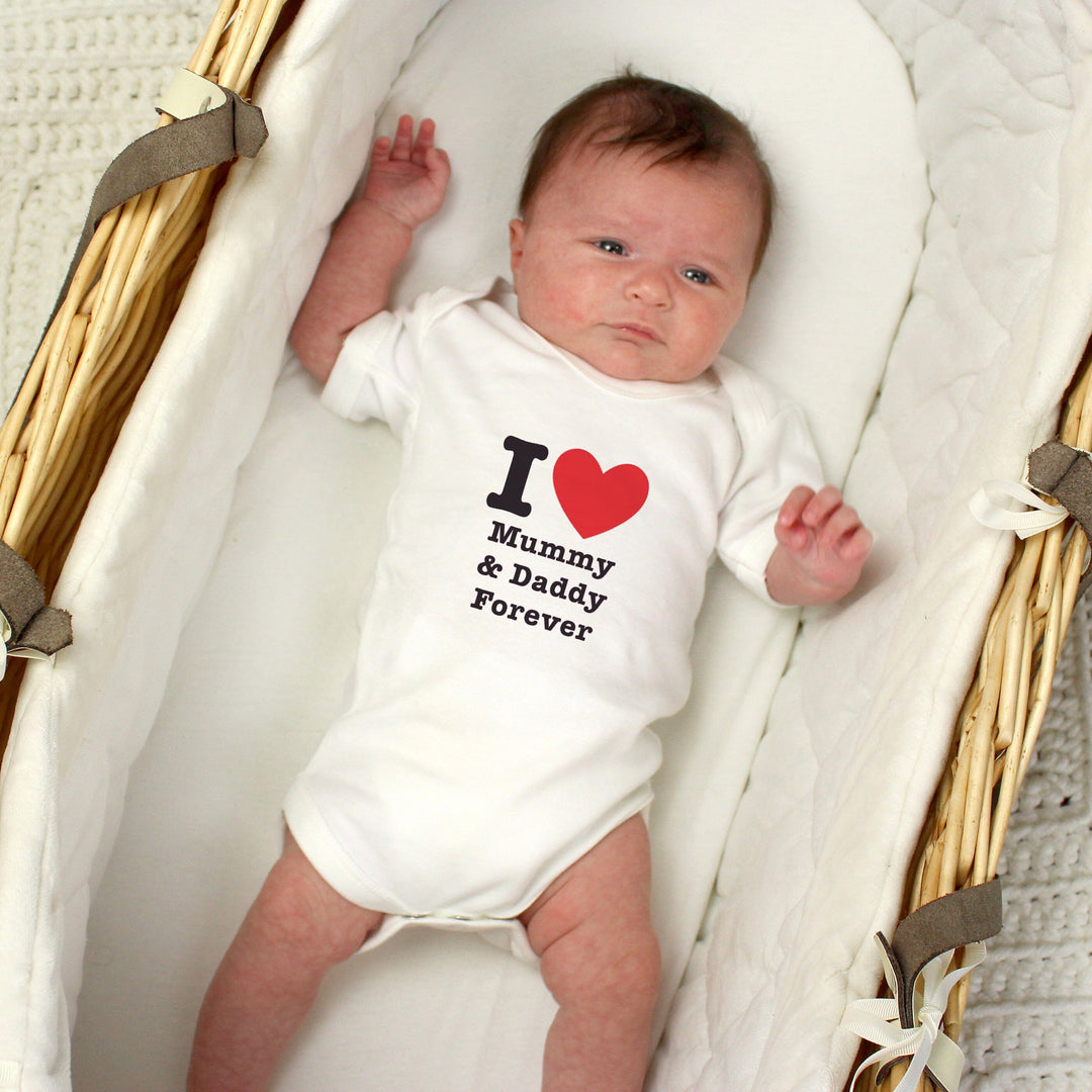 Personalised I HEART Baby Vest Baby One-Pieces Mini Bee 