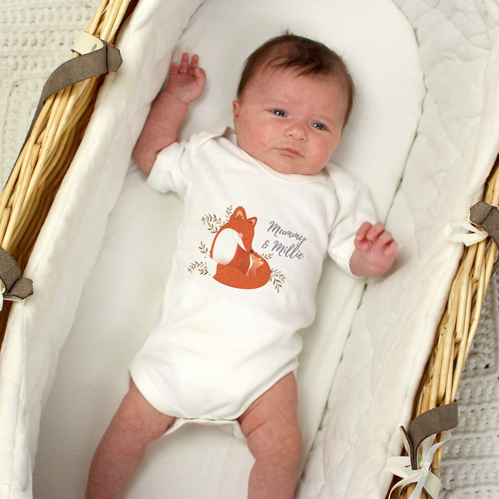 Personalised Mummy and Me Fox Baby Vest Baby One-Pieces Mini Bee 