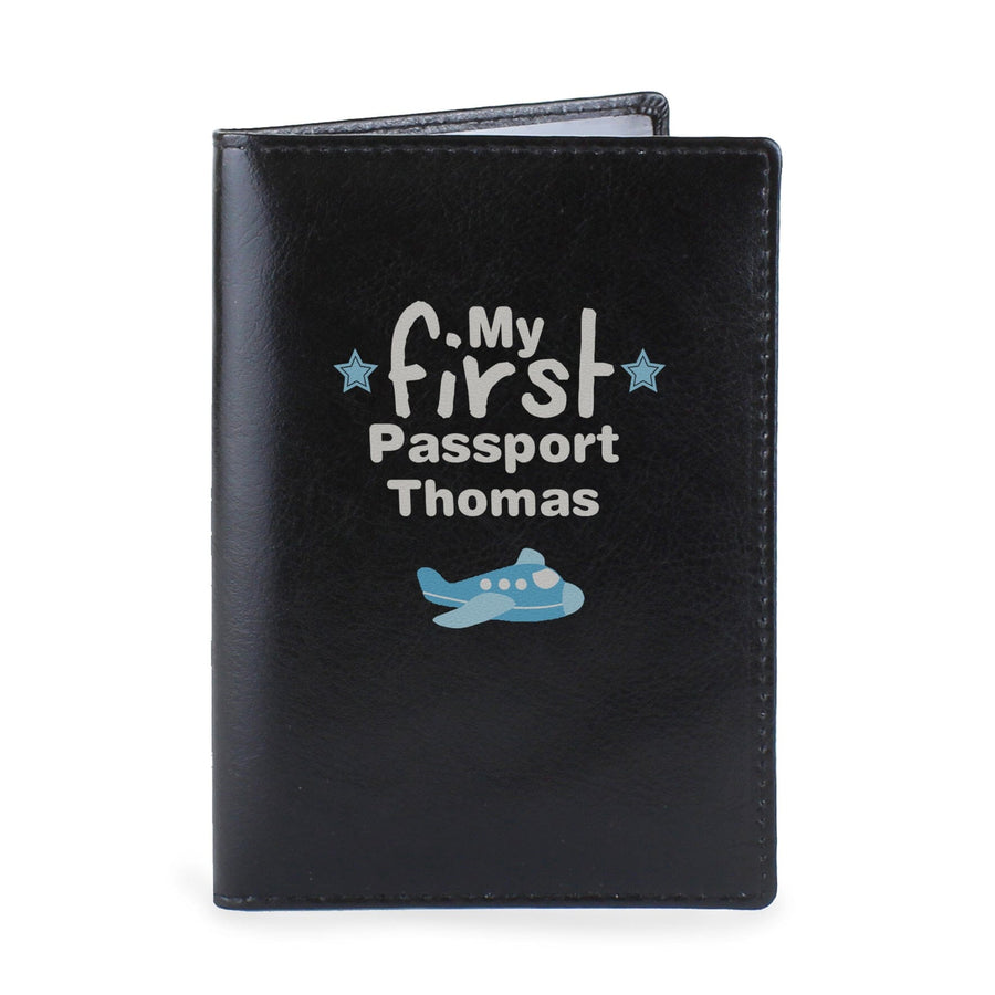 Personalised My First Black Passport Holder Luggage Tags Mini Bee 