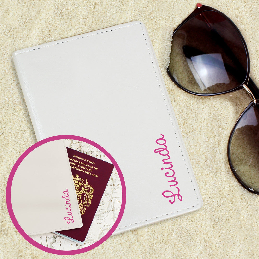 Personalised Name Cream Passport Holder Luggage Tags Mini Bee 