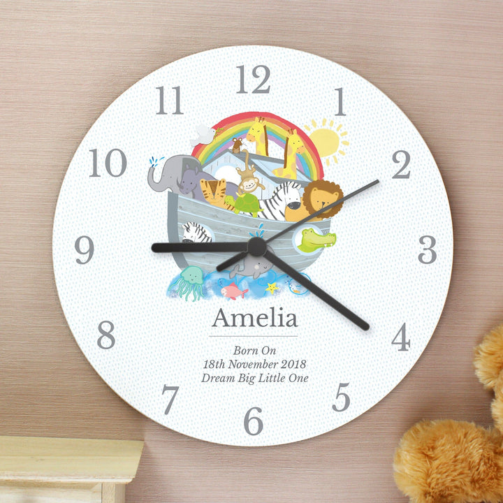 Personalised Noah's Ark Clock Wall Clocks Mini Bee 